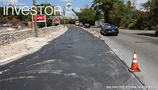 top layer of asphalt on this section of the Eastern Road near Blair Estates
