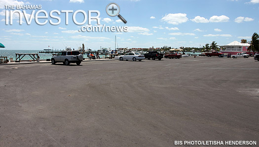 recently paved parking area