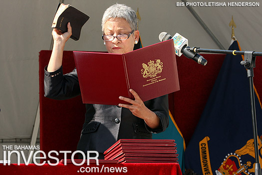 Glenys Hanna Martin sworn in as Minister of Transport and Aviation