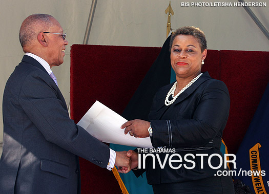 Hope Strachan sworn in as Minister of State in the Ministry of Transport and Aviation