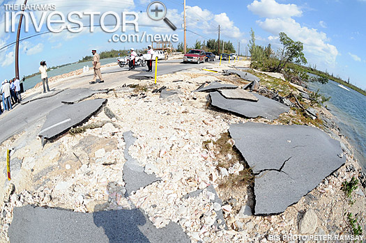 Fishing Hole Road was extensively damaged