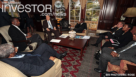 Members of the Bahamian delegation attend an official welcome