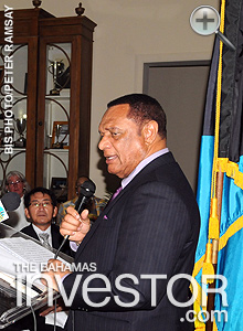 Prime Minister Perry Christie addresses the Diplomatic Week Dinner