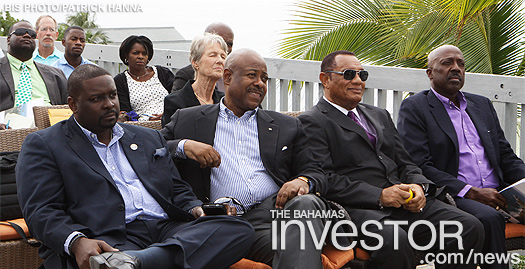 Prime Minister Perry Christie with a delegation of Cabinet Ministers