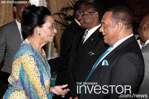 Perry Christie chats with Dame Marguerite